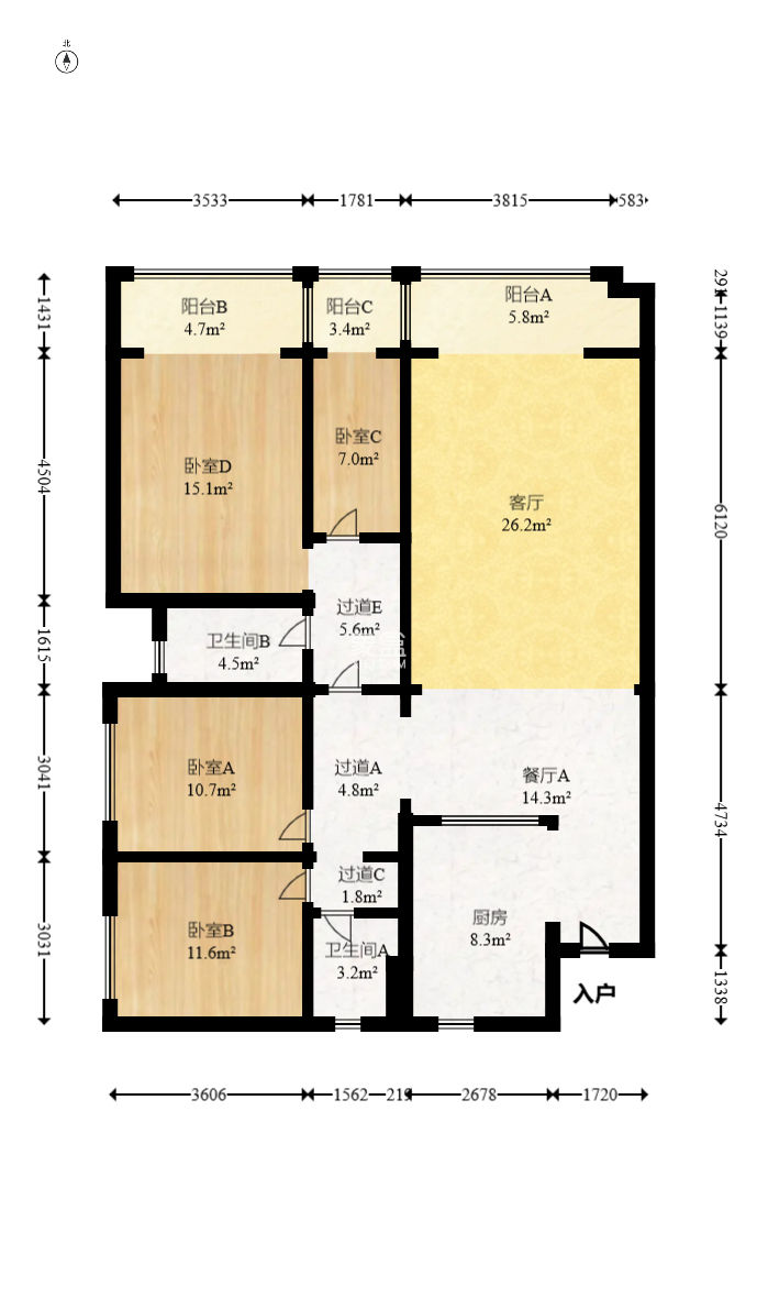 万科魅力之城  4室2厅2卫   170.00万