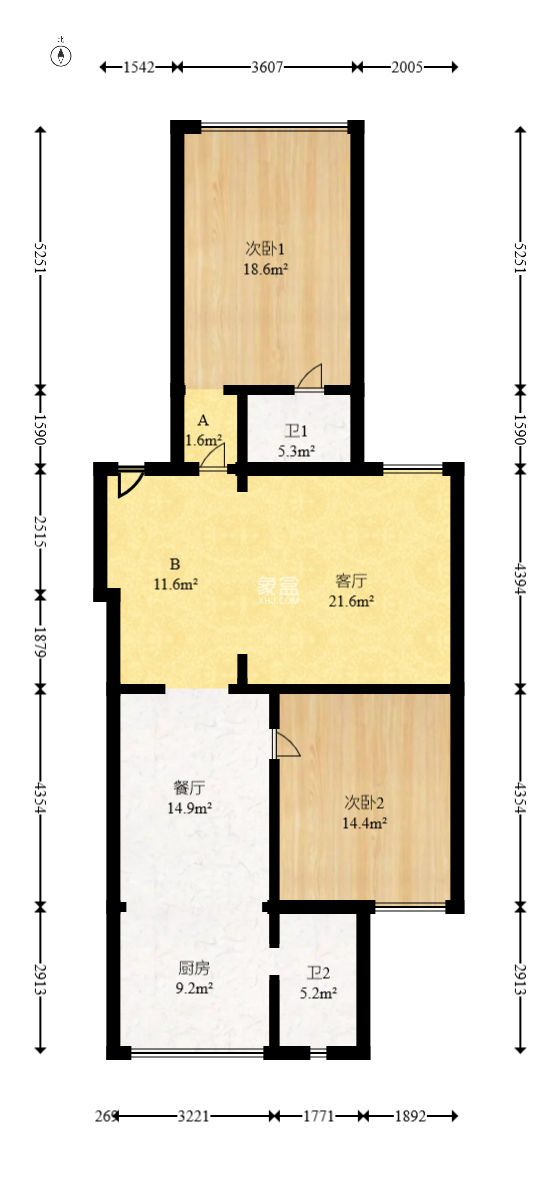 南沙公寓  2室2廳2衛(wèi)   75.00萬