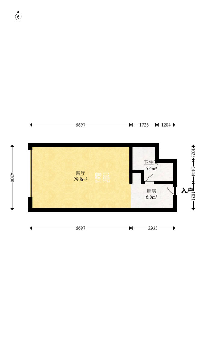 鑫远玲珑  1室1厅1卫   33.00万