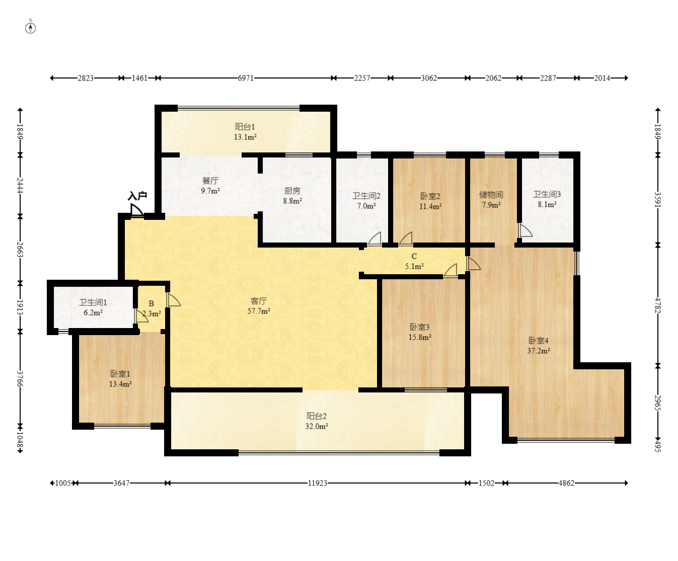 润和湘江天地E区  4室2厅3卫    265.0万 润和湘江天地E区  4室2厅3卫    265.0万户型图