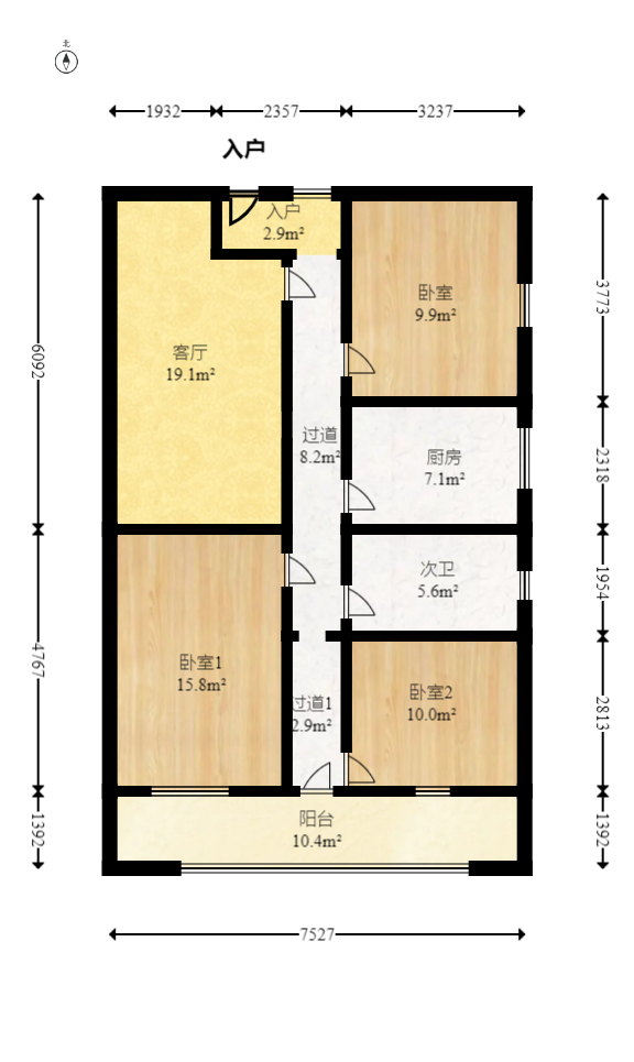 桐荫里社区  3室1厅1卫    57.0万 桐荫里社区  3室1厅1卫    57.0万户型图