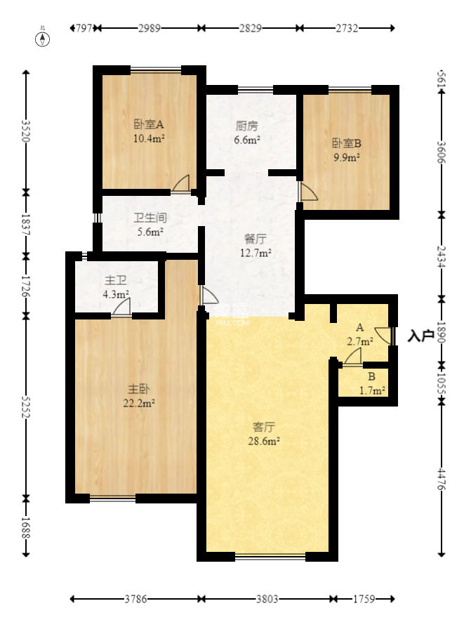 江悦和鸣  3室2厅1卫   190.00万