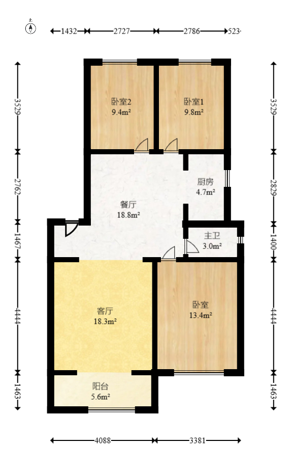 湘瑞家园 3室2厅1卫 48.0万 湘瑞家园 3室2厅1卫 48.0万户型图
