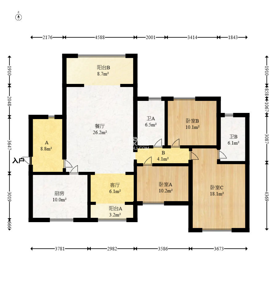 西湖鸿运佳苑  3室2厅2卫    80.0万