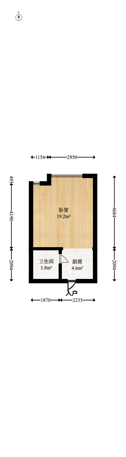 天健芙蓉盛世一期  1室1厅1卫   30.50万室内图1