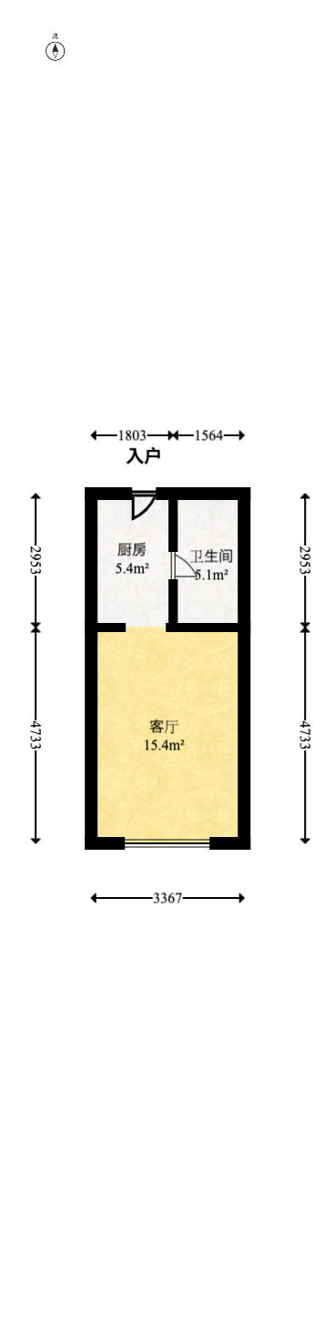 卓越浅水湾  1室1厅1卫   40.00万室内图1