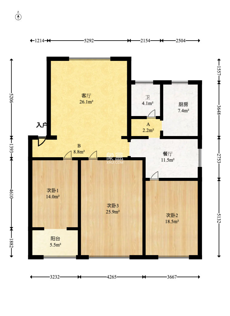 荷花村  3室2廳1衛(wèi)   151.00萬(wàn)