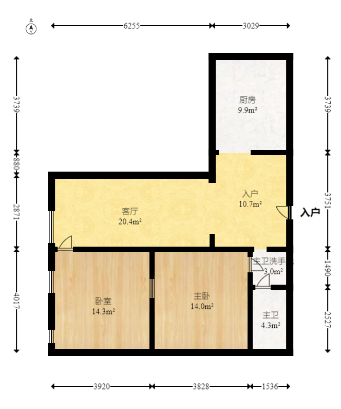 楚天家园 2室2厅1卫 48.8万 楚天家园 2室2厅1卫 48.8万户型图