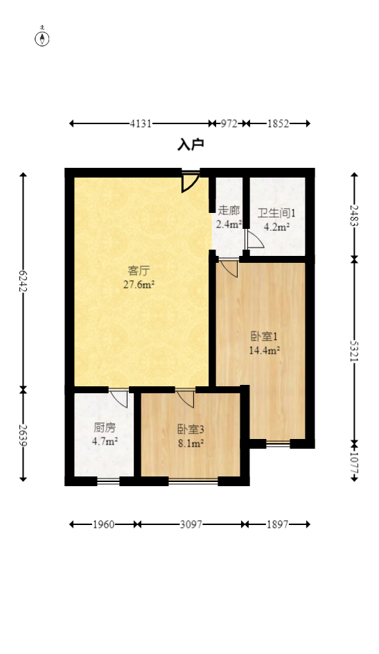 才子嘉都 2室1厅1卫 46.8万 才子嘉都 2室1厅1卫 46.8万户型图