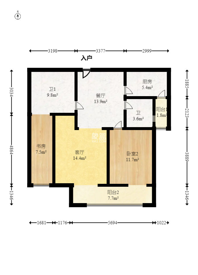 浩龙音乐界  2室2厅1卫    49.9万