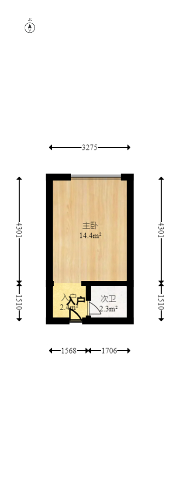 海城大厦  2室1厅1卫   73.00万室内图1