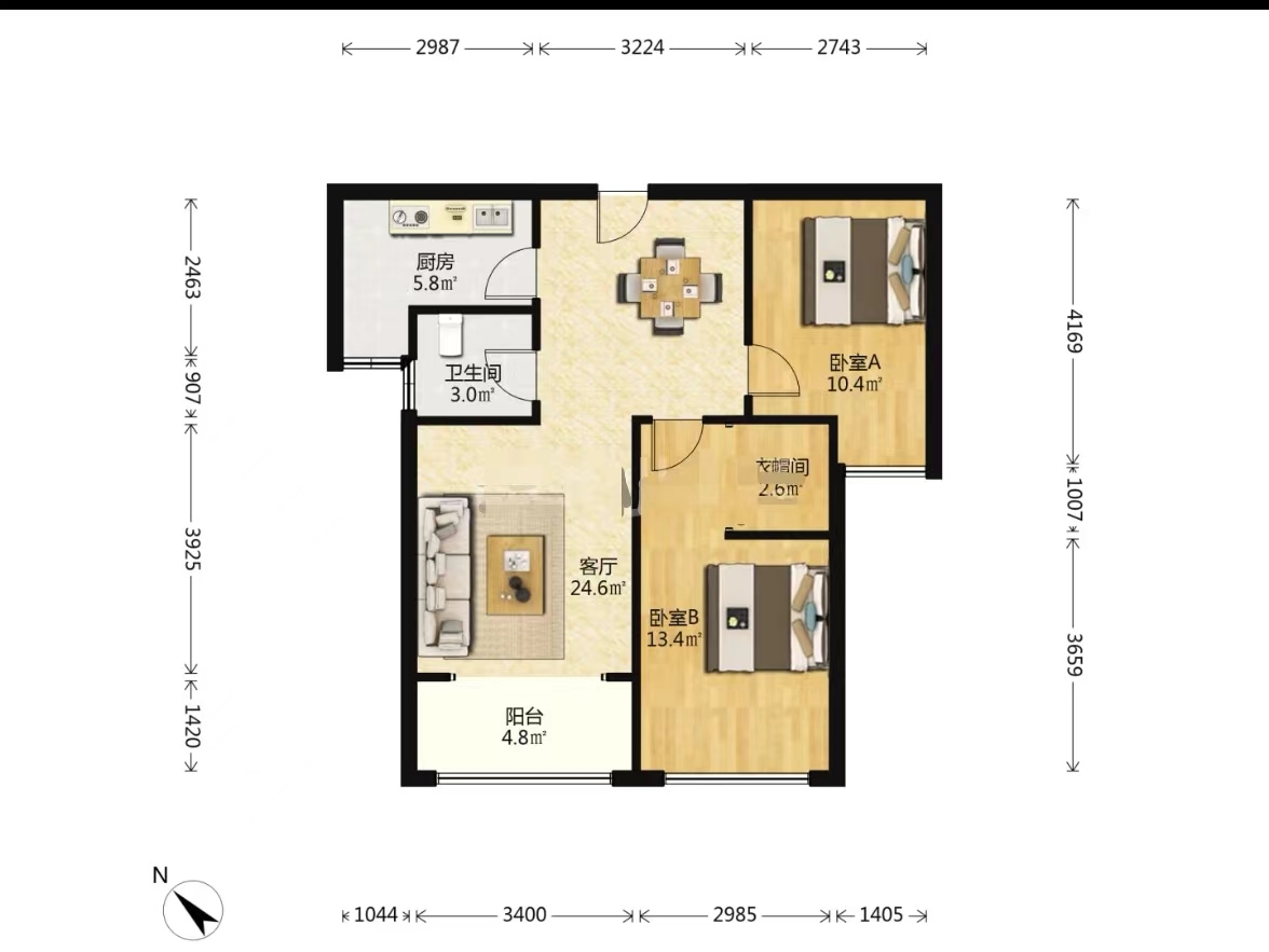提香蓝岸 2室2厅1卫 35.0万 提香蓝岸 2室2厅1卫 35.0万室内图