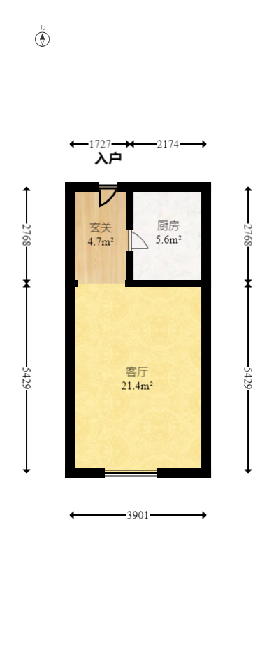 远洋外滩壹号  1室1厅1卫   72.00万室内图1