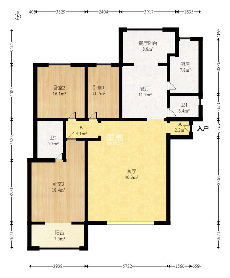 旺坤家園  3室2廳2衛(wèi)   100.00萬