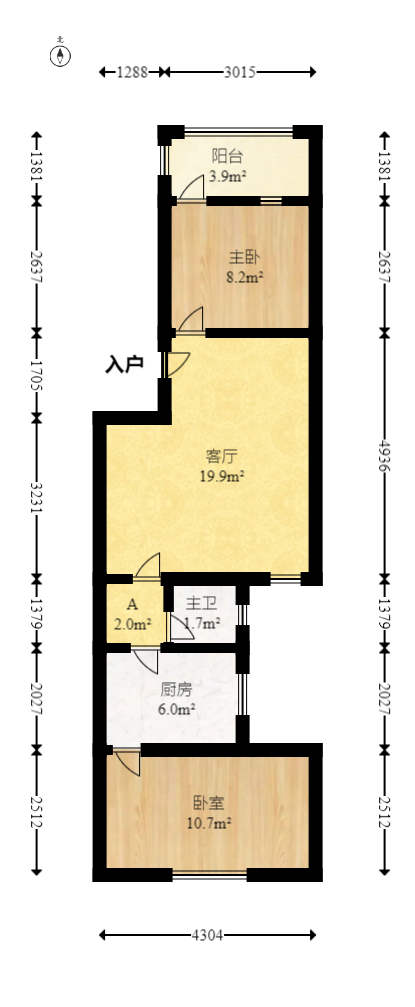 窑岭西村散盘  2室1厅1卫   48.00万室内图1