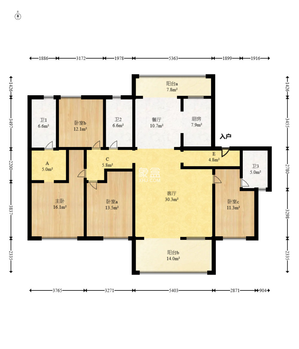 中粮观澜壹品  4室2厅2卫    149.8万