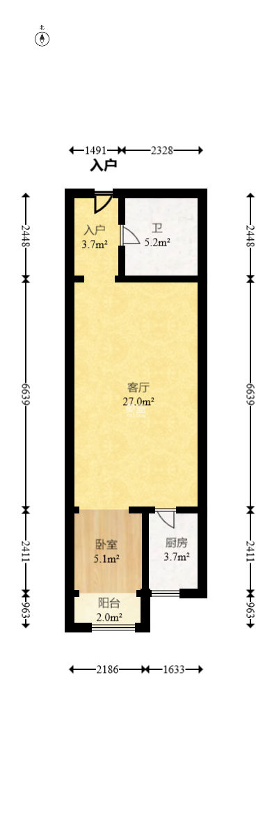 望兴景园二期（望兴西西里）  1室1厅1卫   49.80万