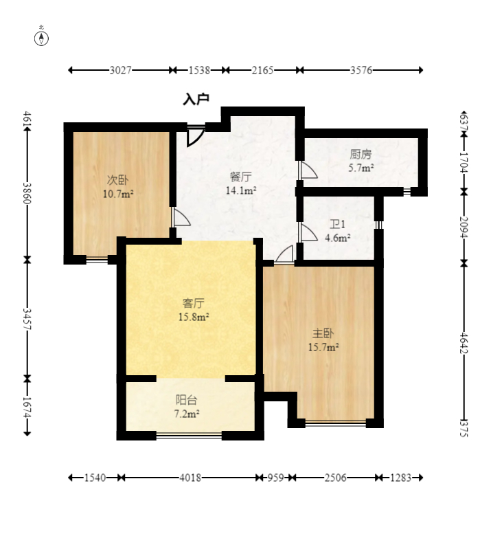 新城国际花都 2室2厅1卫 46.0万 新城国际花都 2室2厅1卫 46.0万户型图