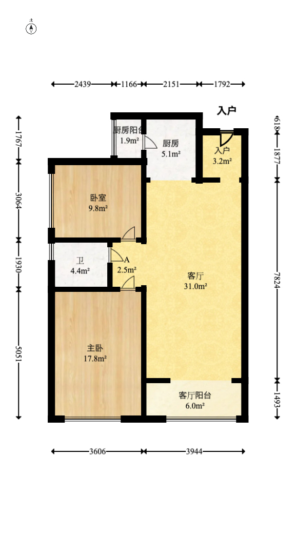 华润凤凰城三期 2室2厅1卫 59.8万 华润凤凰城三期 2室2厅1卫 59.8万户型图