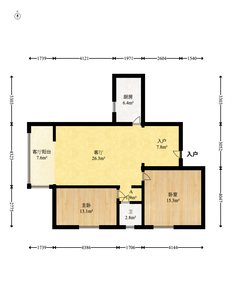楚天世纪城东苑 2室2厅1卫 49.8万 楚天世纪城东苑 2室2厅1卫 49.8万户型图