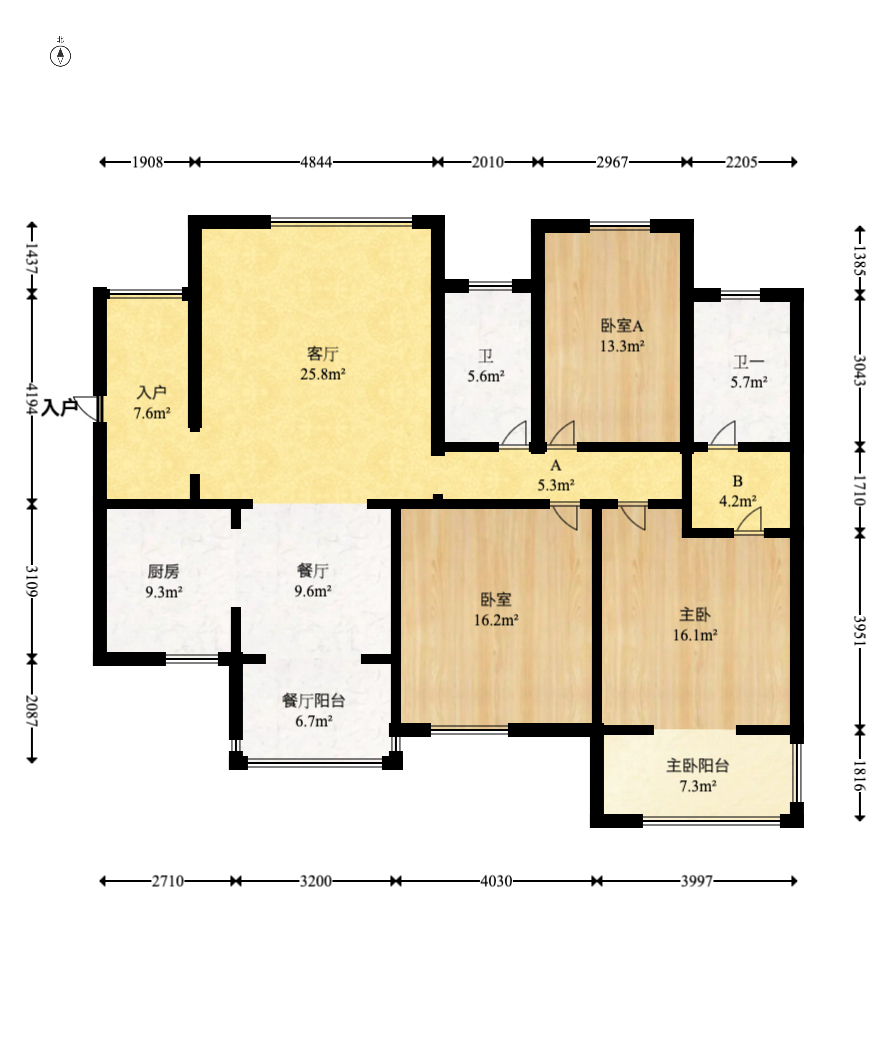 水岸世景 3室2厅2卫 89.0万 水岸世景 3室2厅2卫 89.0万户型图