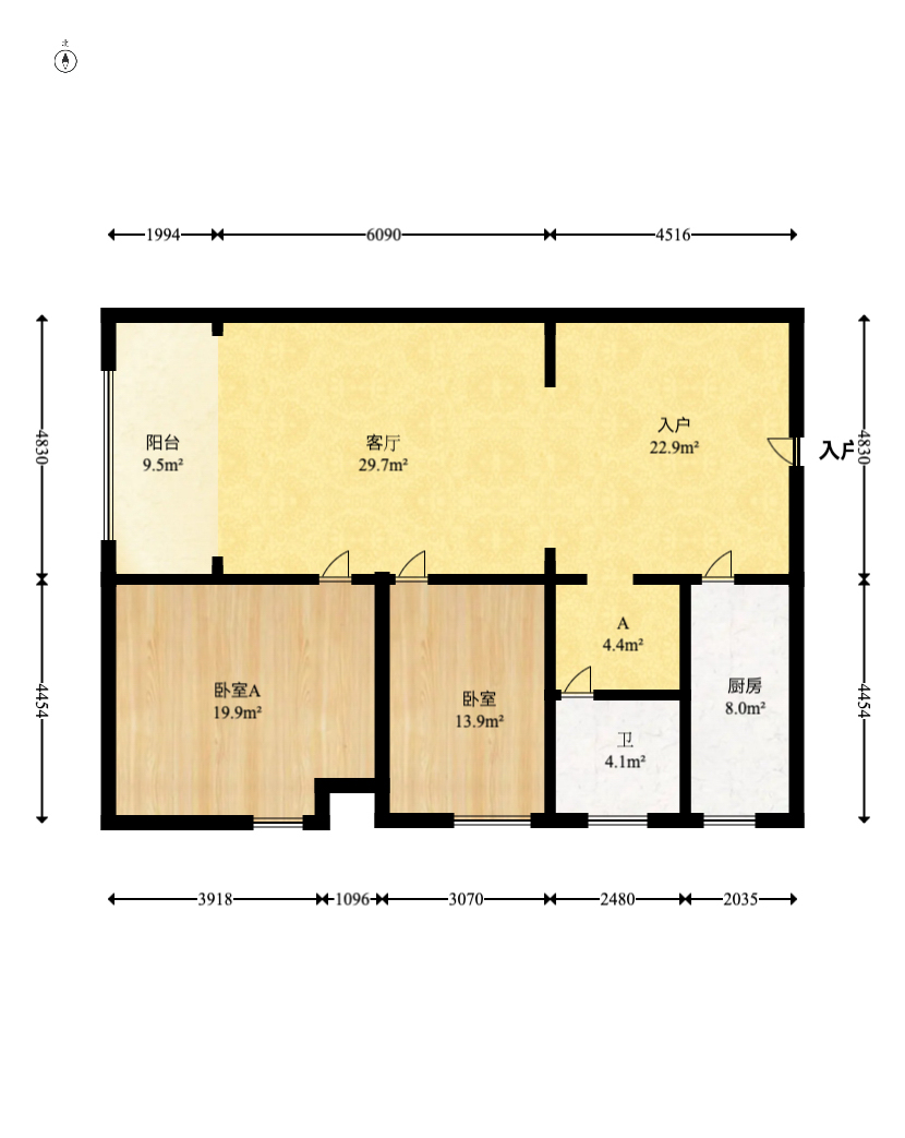 星大峰汇商务楼  3室2厅1卫    97.0万室内图1