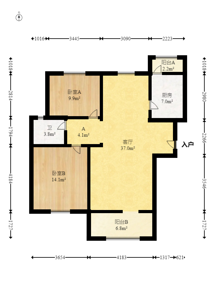 凯乐国际城  2室2厅1卫    90.0万 凯乐国际城  2室2厅1卫    90.0万户型图