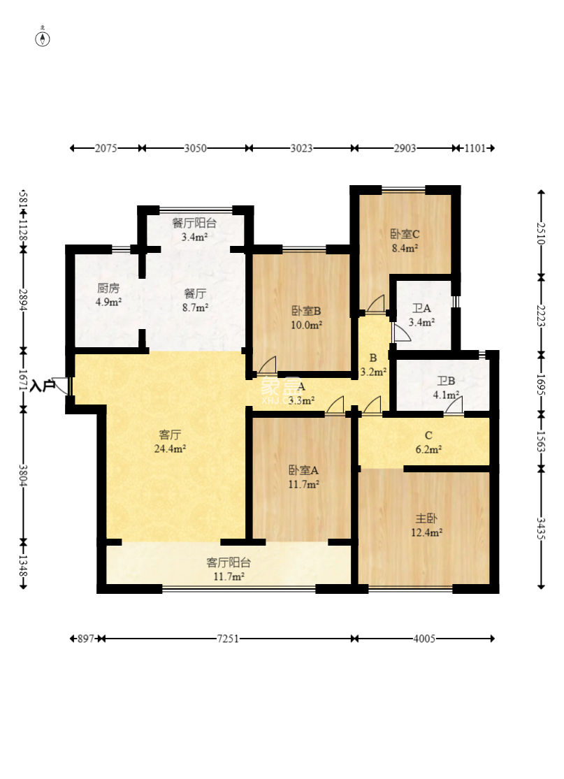 滨江府1913  4室2厅1卫   235.00万