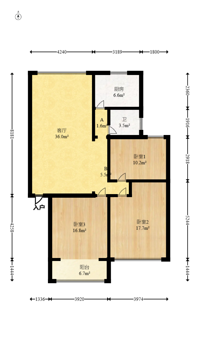 新桥小区  3室2厅1卫    67.0万 新桥小区  3室2厅1卫    67.0万户型图