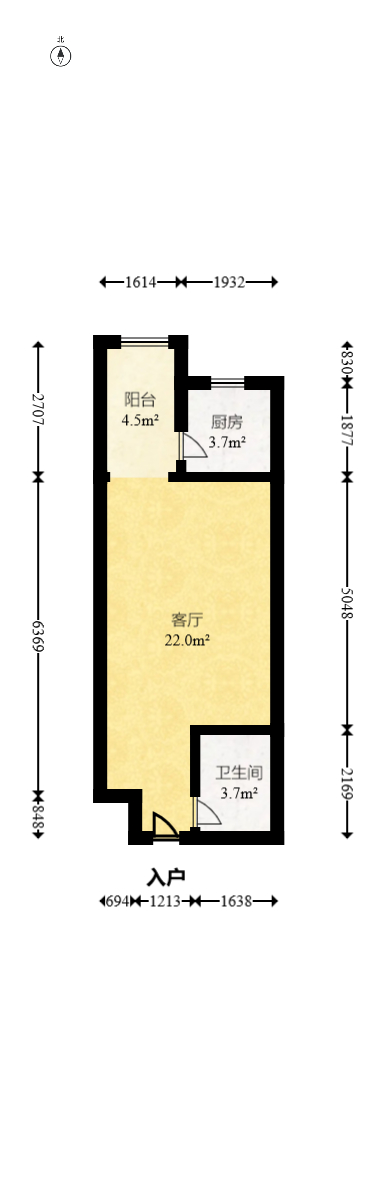 光明城市（星辰青年城）  1室1厅1卫   22.80万室内图1