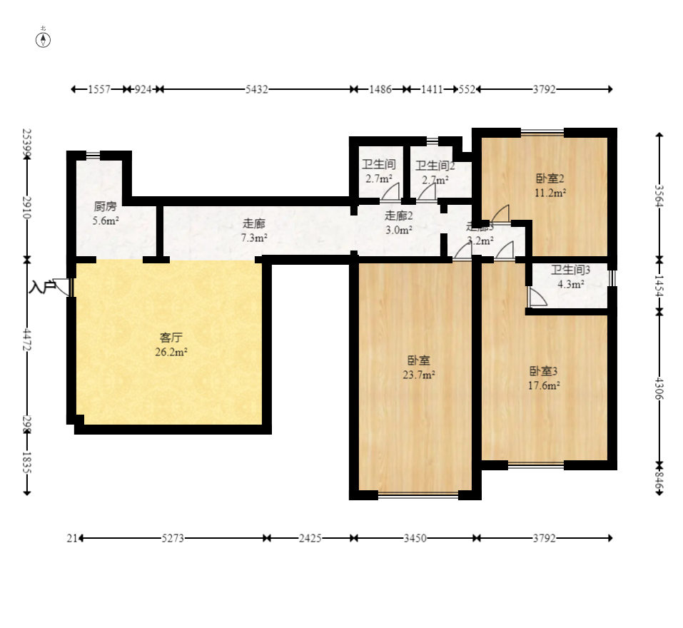 三景华御  4室2厅2卫    95.8万 三景华御  4室2厅2卫    95.8万户型图