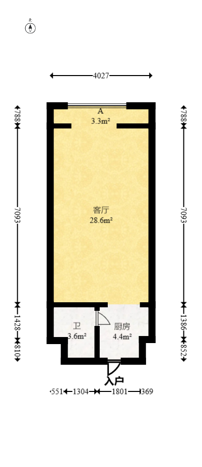 凯通国际城（凯通朝庭）  1室1厅1卫   43.00万室内图1