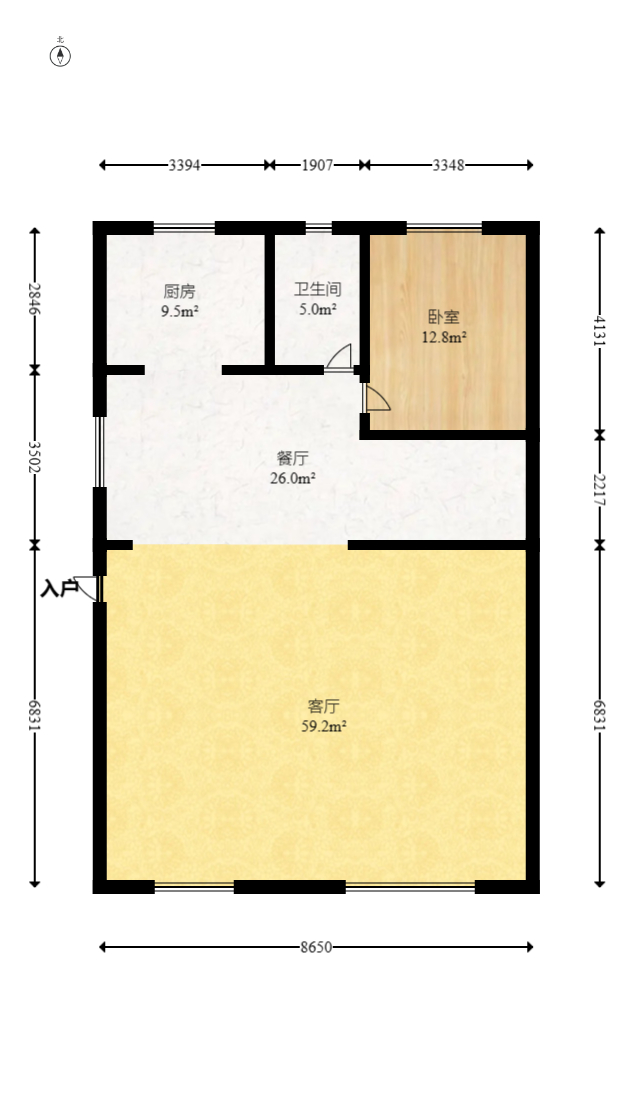 龙湖璟宸原著（龙湖紫宸）  8室2厅4卫   480.00万室内图1