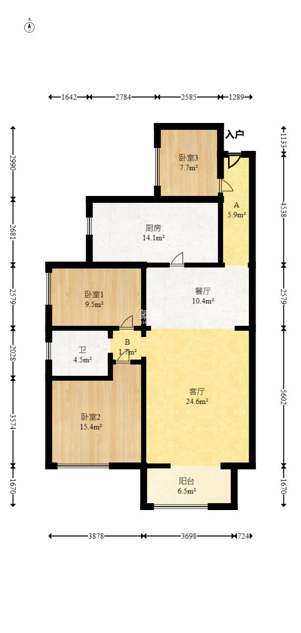 润和之悦（金泽园）  3室2厅1卫    72.8万