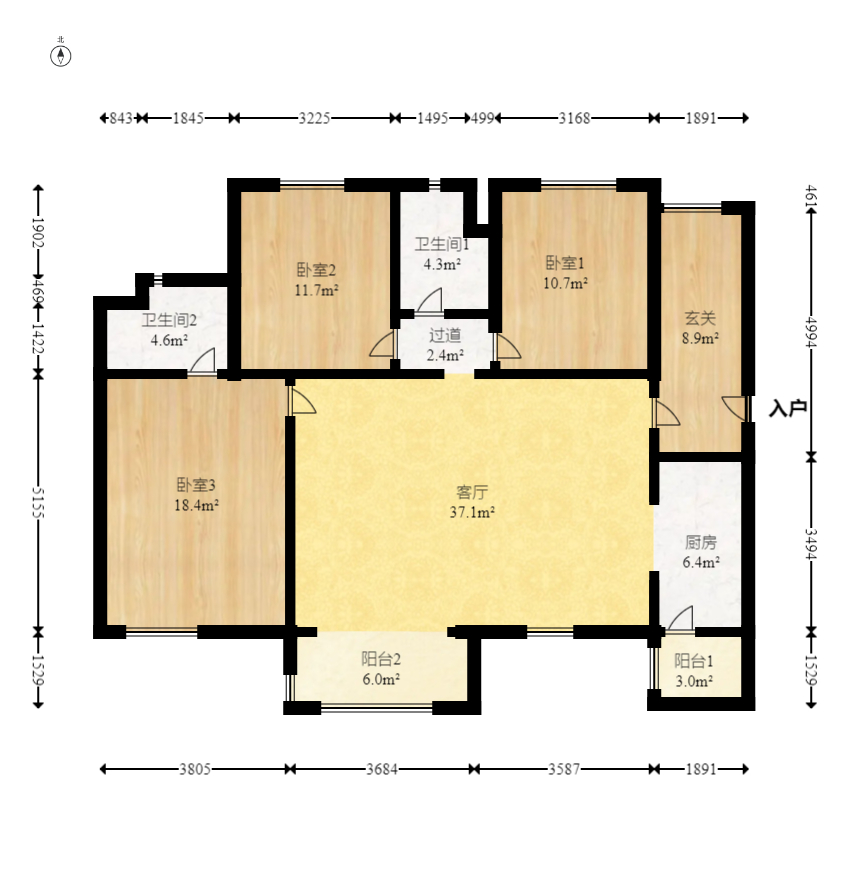 时代倾城四期 4室2厅1卫 120.0万 时代倾城四期 4室2厅1卫 120.0万户型图