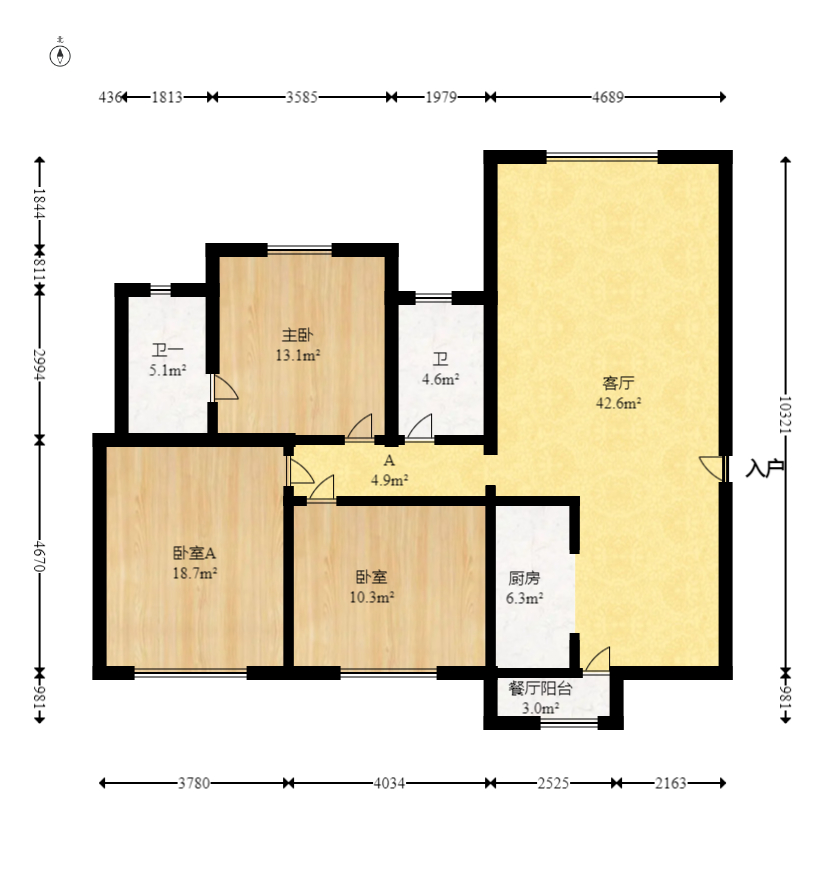 楚天世纪城东苑  3室2厅2卫    66.0万 楚天世纪城东苑  3室2厅2卫    66.0万户型图