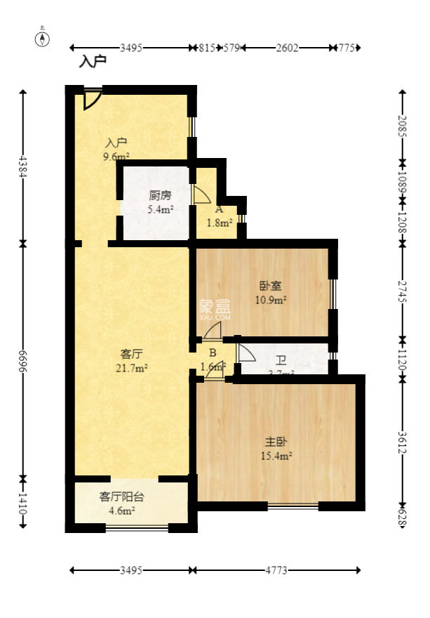 恒基凯旋门一二期  2室2厅1卫   65.00万