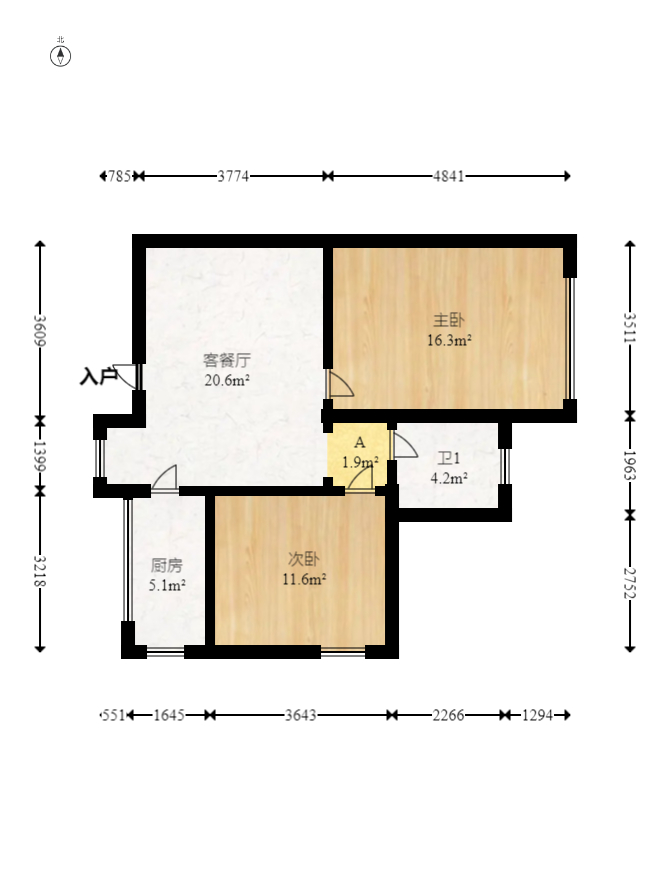 陈家湖小区  3室2厅1卫   55.00万室内图1