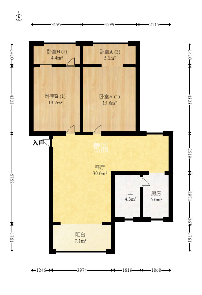岳麓區(qū)教師村  2室2廳1衛(wèi)   89.90萬