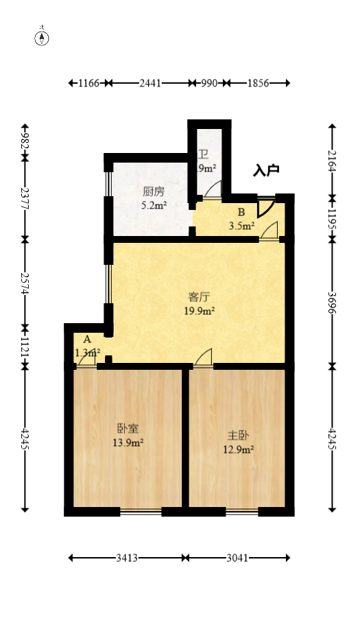 隆华金属宿舍 3室1厅1卫 72.0万 隆华金属宿舍 3室1厅1卫 72.0万户型图