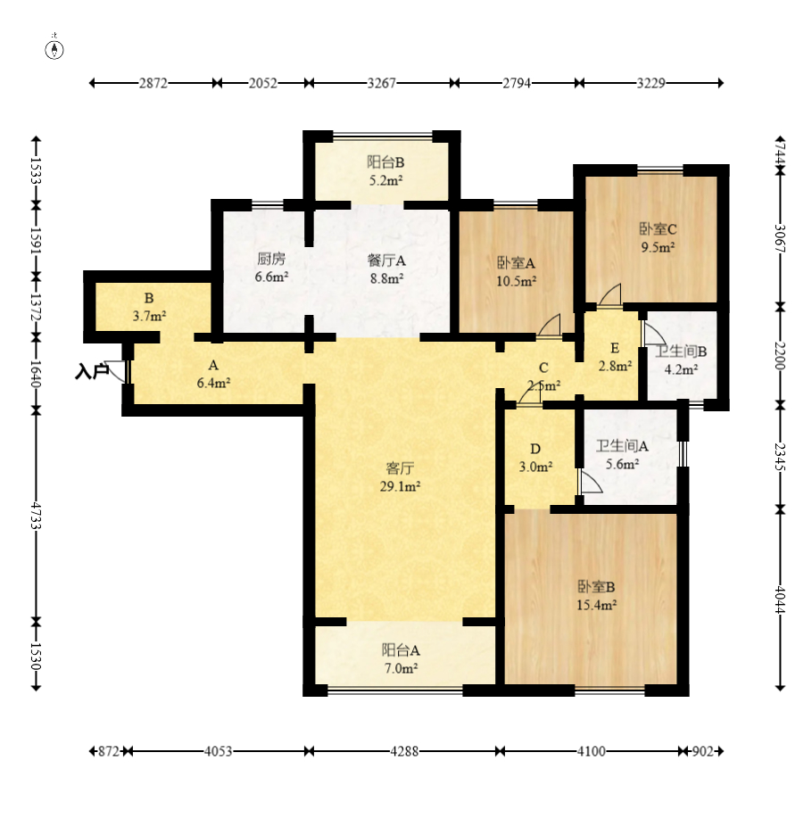 五矿万境水岸五期(五矿万境水岸文苑) 4室2厅2卫 160.0万 五矿万境水岸五期(五矿万境水岸文苑) 4室2厅2卫 160.0万户型图