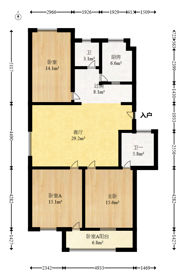 中南汽车世界  3室2厅2卫   41.80万室内图1