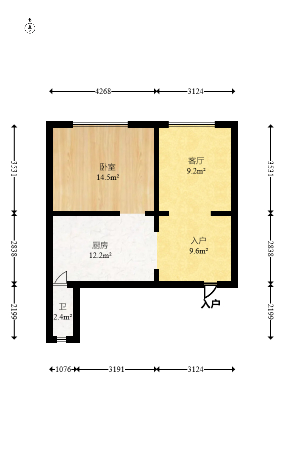 开源鑫阁 2室2厅1卫 21.6万 开源鑫阁 2室2厅1卫 21.6万户型图