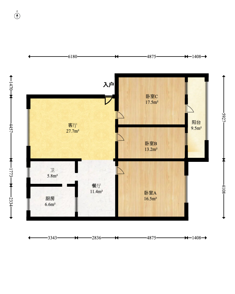 岳麓区教师村  3室2厅1卫   105.00万室内图1