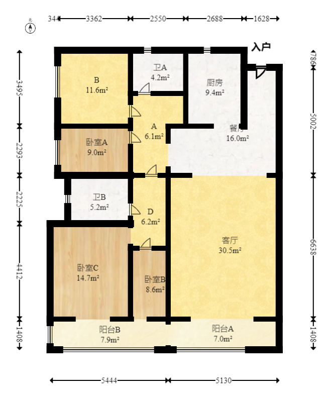 万科魅力之城  4室2厅2卫    185.0万 万科魅力之城  4室2厅2卫    185.0万户型图