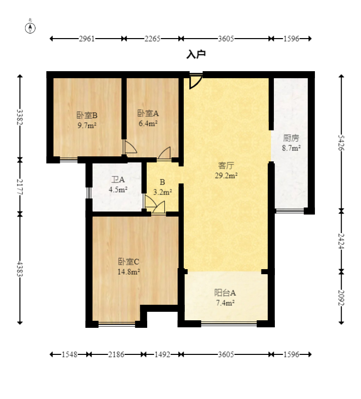 五矿万境水岸二期(五矿万境水岸和苑) 2室2厅1卫 125.0万 五矿万境水岸二期(五矿万境水岸和苑) 2室2厅1卫 125.0万户型图