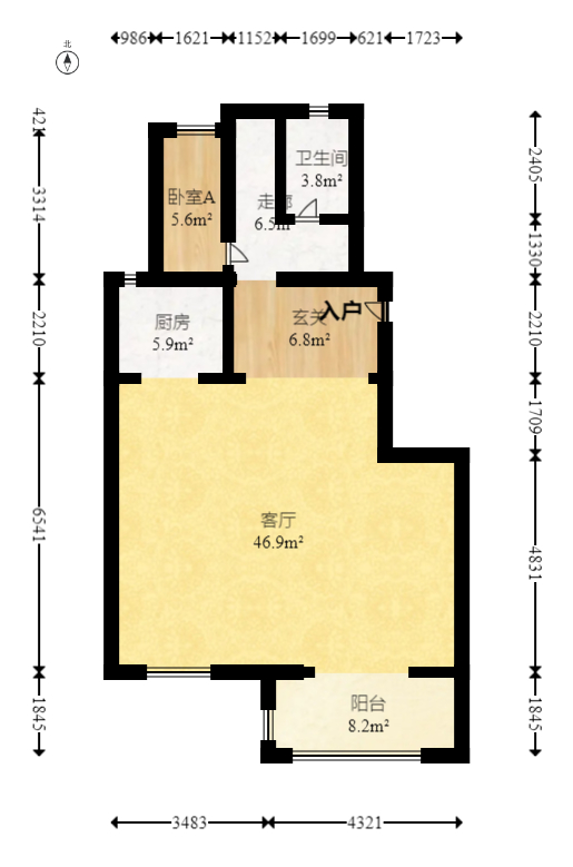 大唐印象三期御玺  4室2厅2卫   186.80万室内图1
