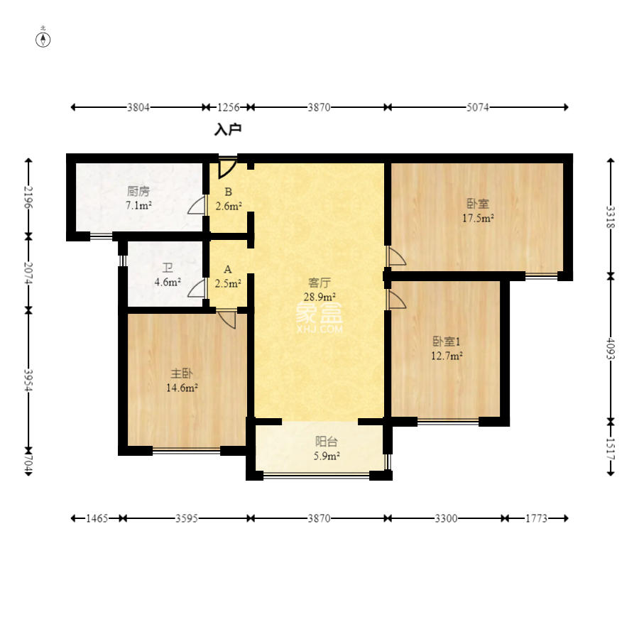 运达锦绣广场 3室2厅1卫 118.0万 运达锦绣广场 3室2厅1卫 118.0万户型图