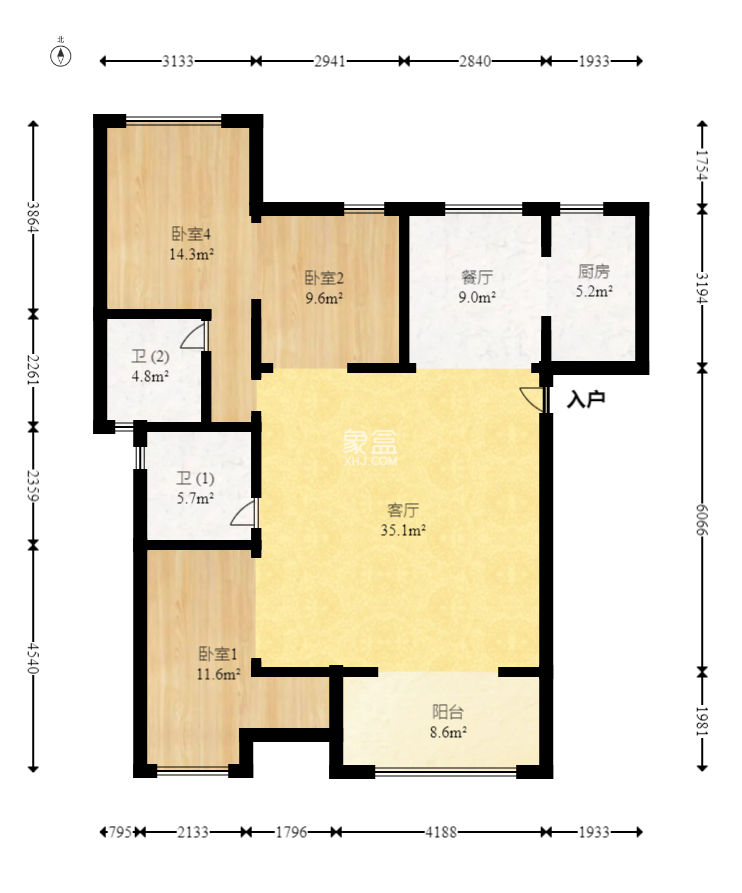 建发中央公园（建发美地）  3室2厅2卫   202.80万