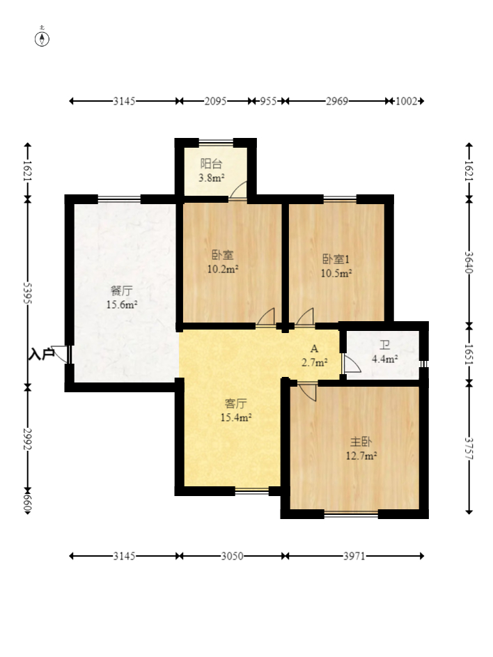 荣盛花语城 3室2厅1卫 52.0万 荣盛花语城 3室2厅1卫 52.0万户型图
